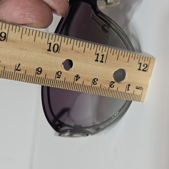 Chanel 4144 Shield Ladies Sunglasses Grey/Black Lenses Black Arm - Picture 8 of 9